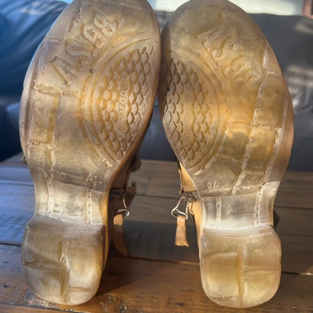 A.S.98 Women's Tan Leather Ankle Boots - Picture 3 of 7